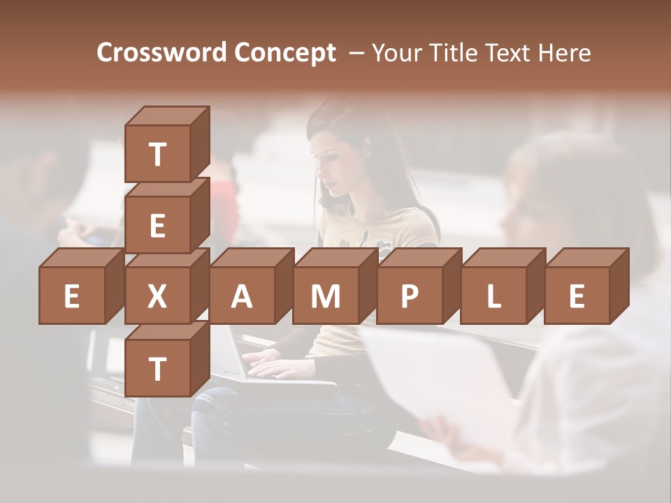 Beautiful Young Woman Working With Her Notebook Is Sitting Outdoors PowerPoint Template