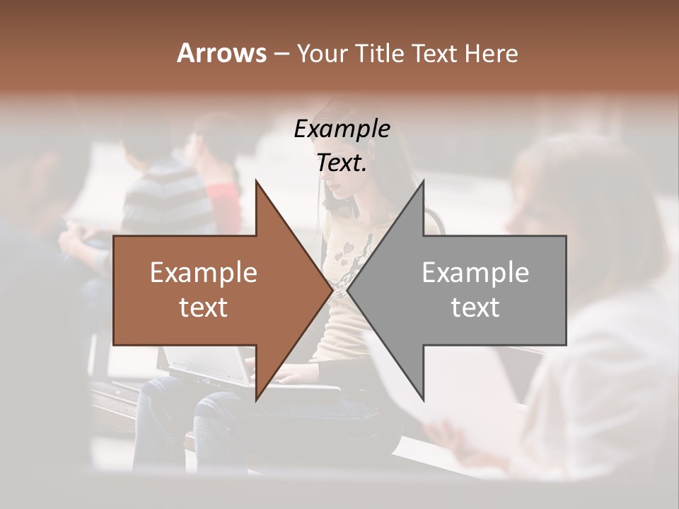 Beautiful Young Woman Working With Her Notebook Is Sitting Outdoors PowerPoint Template