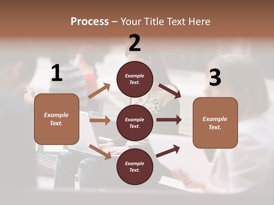 Beautiful Young Woman Working With Her Notebook Is Sitting Outdoors PowerPoint Template