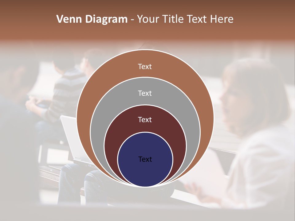 Beautiful Young Woman Working With Her Notebook Is Sitting Outdoors PowerPoint Template