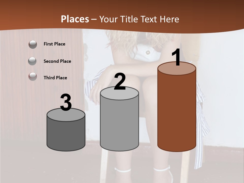 Young Blond Sad Girl PowerPoint Template