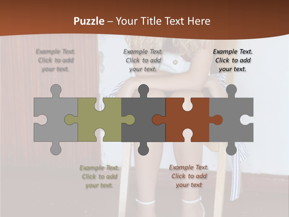 Young Blond Sad Girl PowerPoint Template