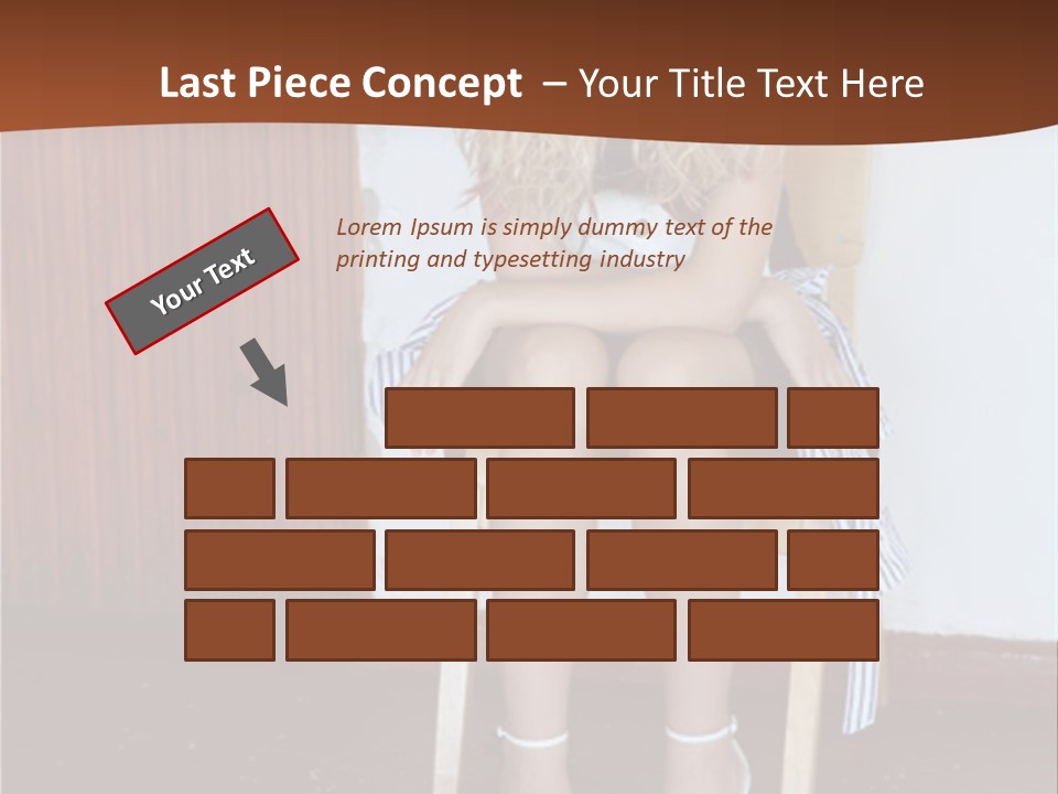 Young Blond Sad Girl PowerPoint Template