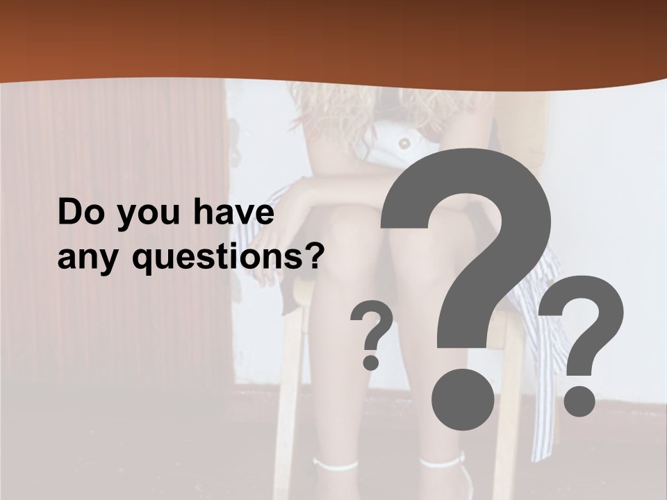 Young Blond Sad Girl PowerPoint Template