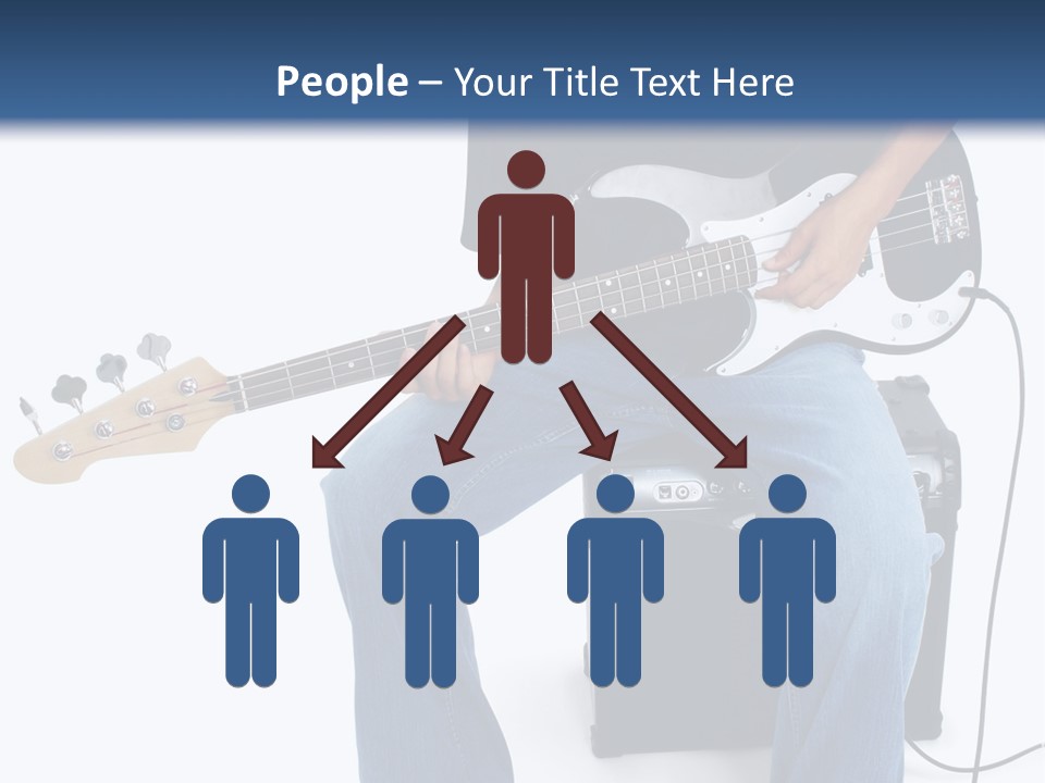 Native American Teen Boy Child Sitting On Amplifier Playing Electric Bass Guitar Over White. PowerPoint Template