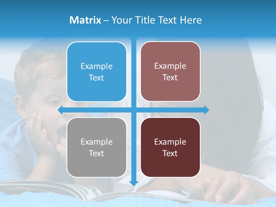 Mother And Three Years Old Boy Reading Book - Good Night PowerPoint Template