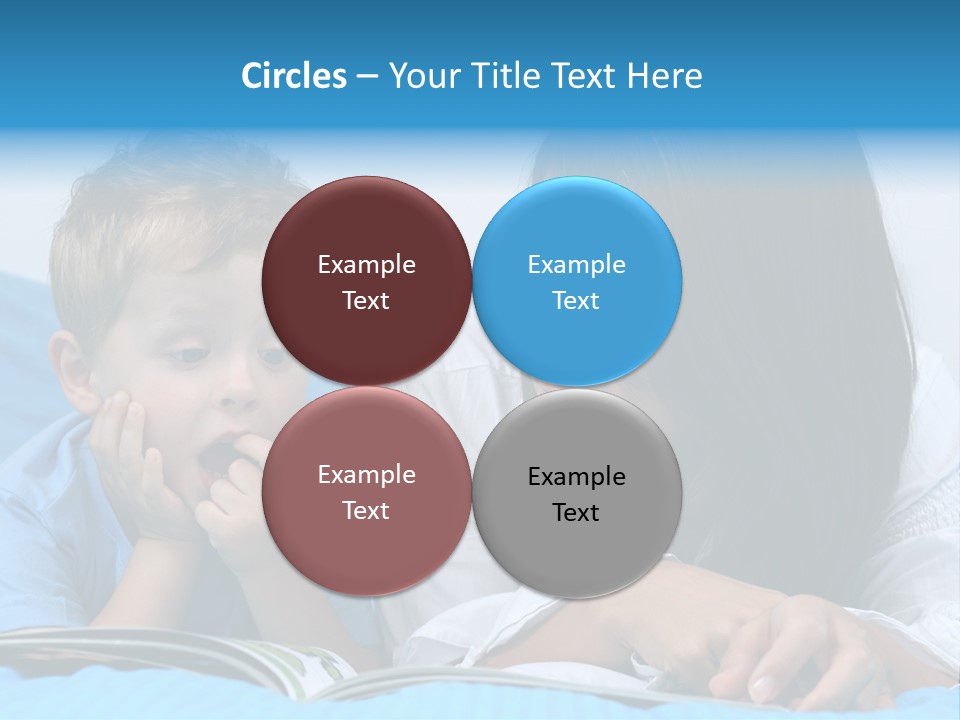 Mother And Three Years Old Boy Reading Book - Good Night PowerPoint Template