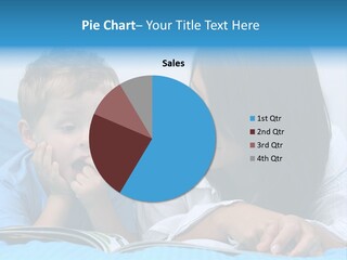 Mother And Three Years Old Boy Reading Book - Good Night PowerPoint Template