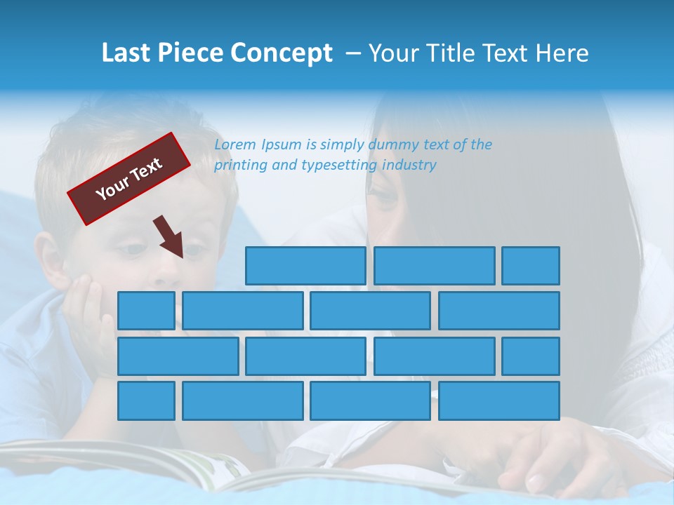 Mother And Three Years Old Boy Reading Book - Good Night PowerPoint Template