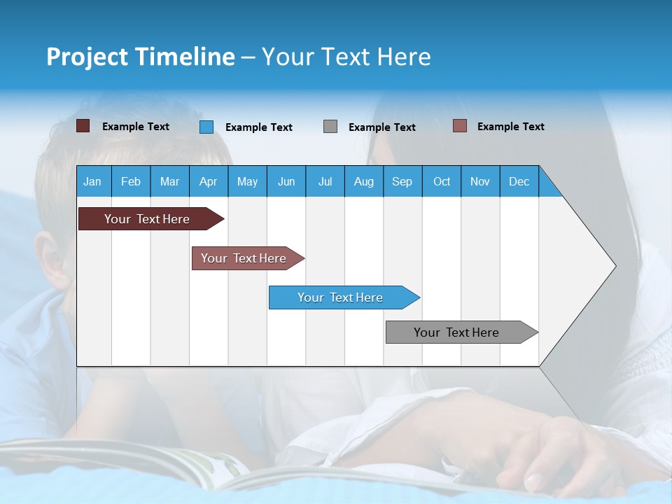Mother And Three Years Old Boy Reading Book - Good Night PowerPoint Template