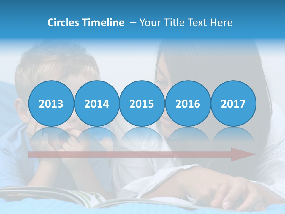 Mother And Three Years Old Boy Reading Book - Good Night PowerPoint Template