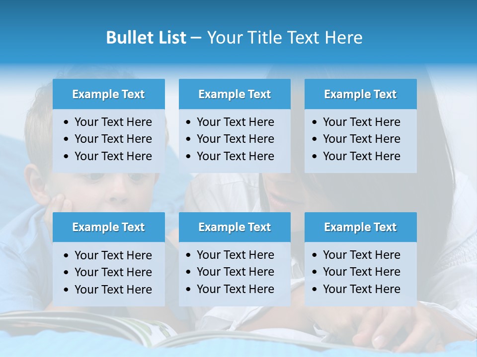 Mother And Three Years Old Boy Reading Book - Good Night PowerPoint Template