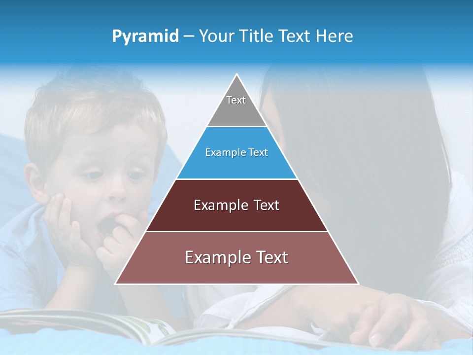 Mother And Three Years Old Boy Reading Book - Good Night PowerPoint Template