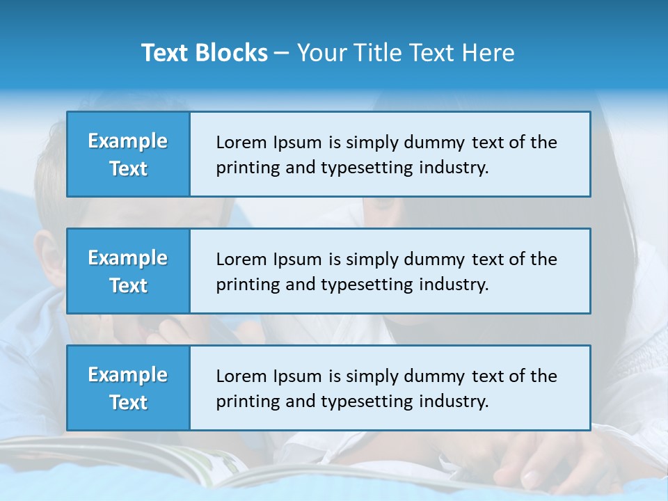 Mother And Three Years Old Boy Reading Book - Good Night PowerPoint Template