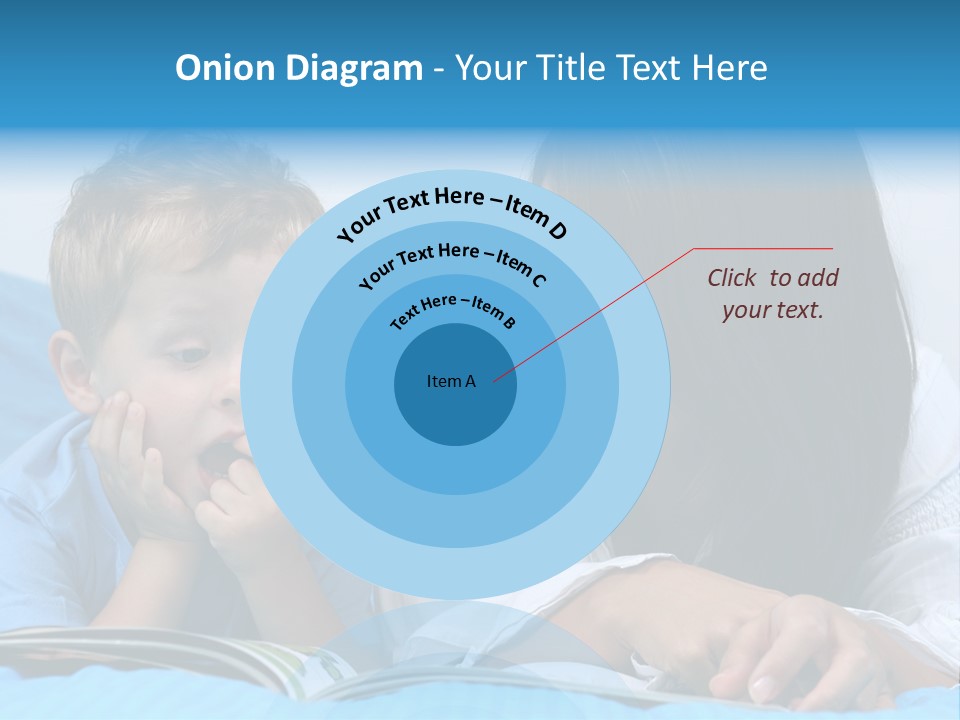 Mother And Three Years Old Boy Reading Book - Good Night PowerPoint Template