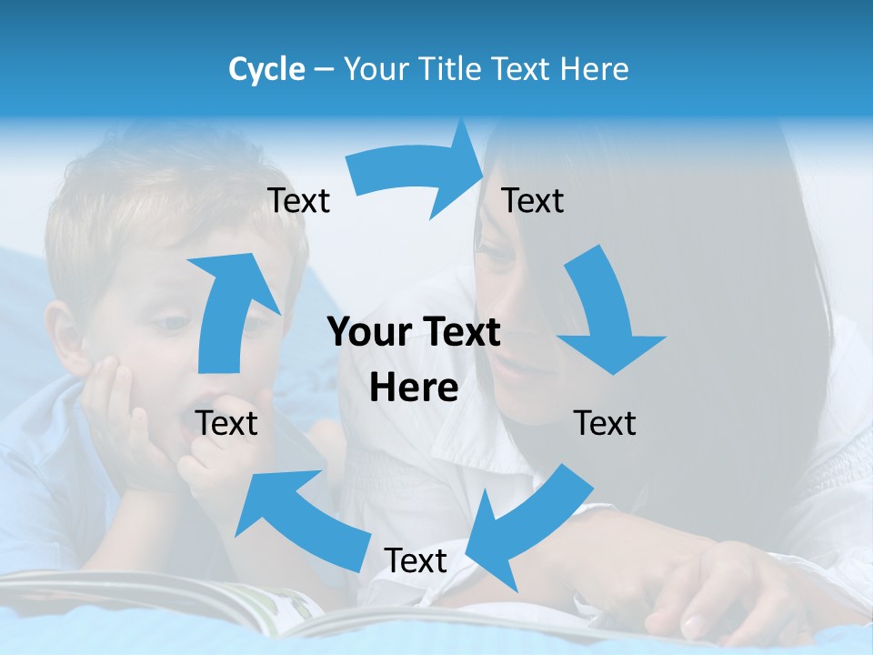 Mother And Three Years Old Boy Reading Book - Good Night PowerPoint Template