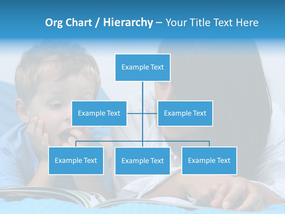 Mother And Three Years Old Boy Reading Book - Good Night PowerPoint Template