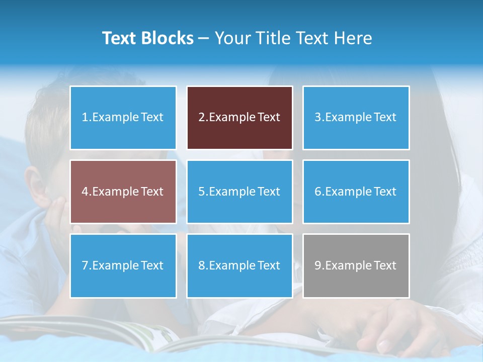 Mother And Three Years Old Boy Reading Book - Good Night PowerPoint Template