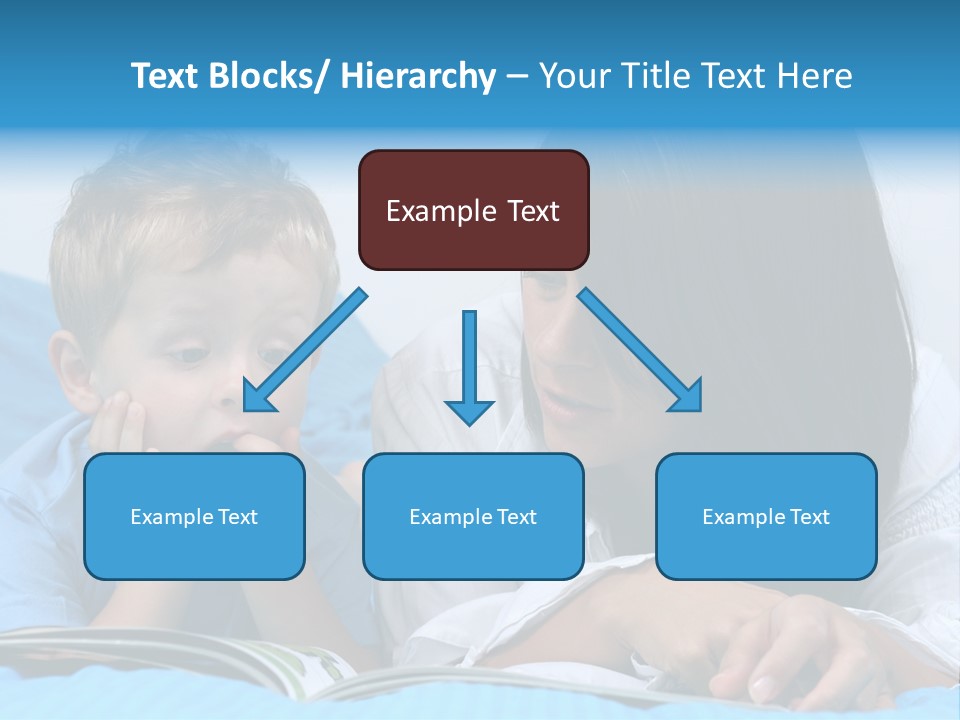 Mother And Three Years Old Boy Reading Book - Good Night PowerPoint Template