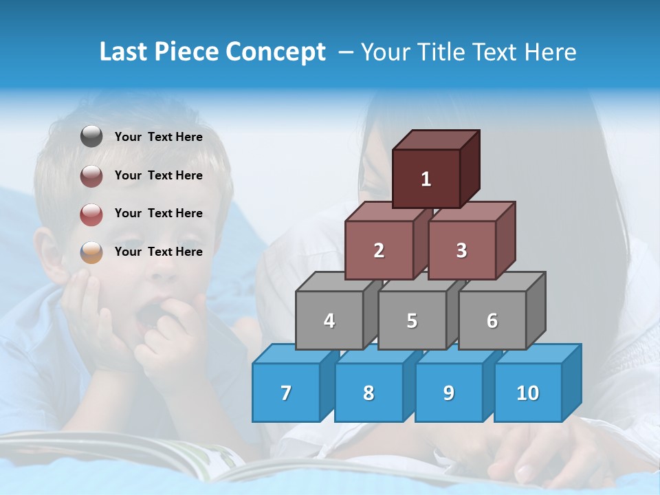 Mother And Three Years Old Boy Reading Book - Good Night PowerPoint Template