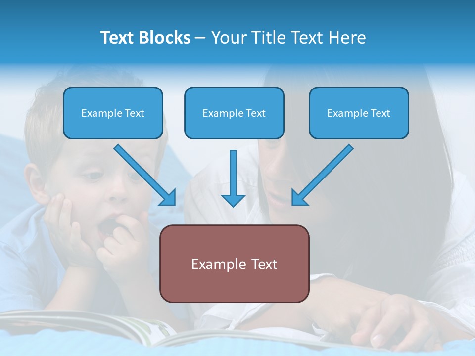 Mother And Three Years Old Boy Reading Book - Good Night PowerPoint Template