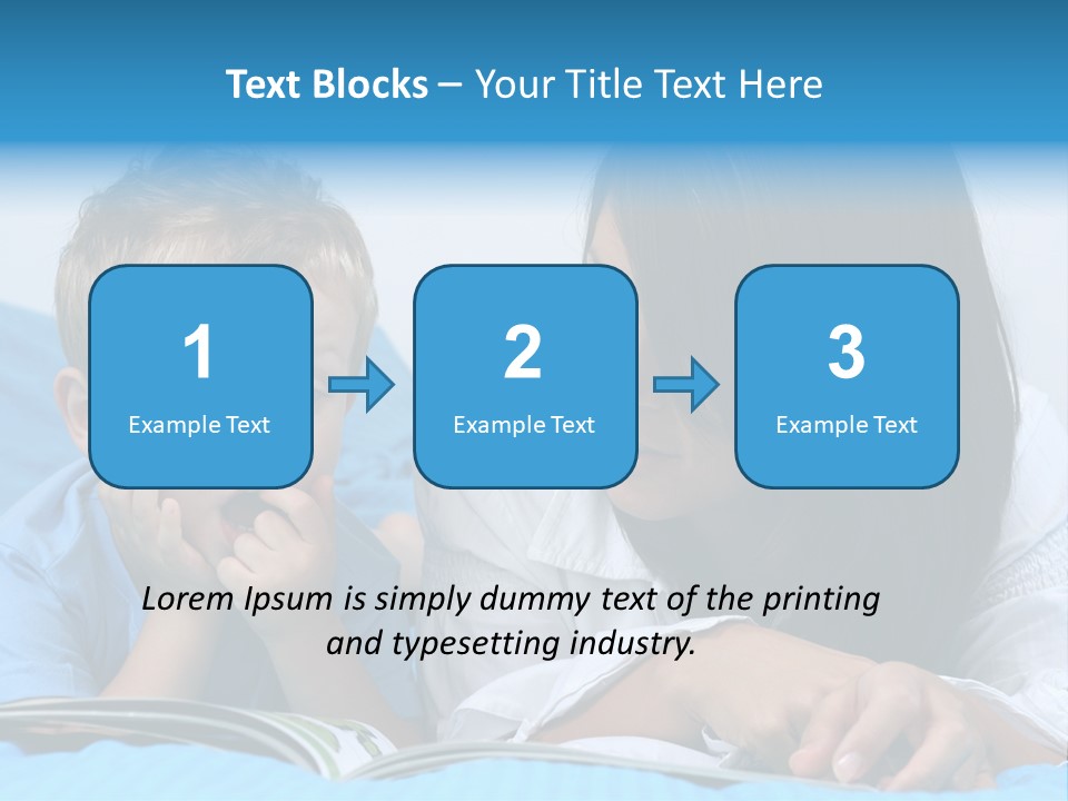 Mother And Three Years Old Boy Reading Book - Good Night PowerPoint Template