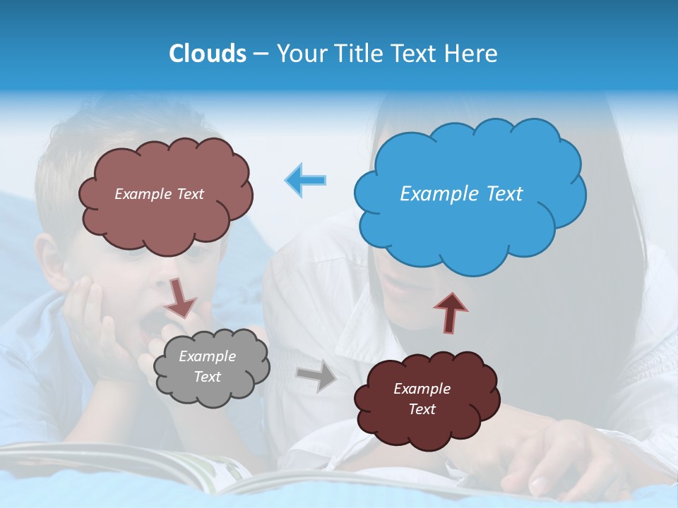 Mother And Three Years Old Boy Reading Book - Good Night PowerPoint Template