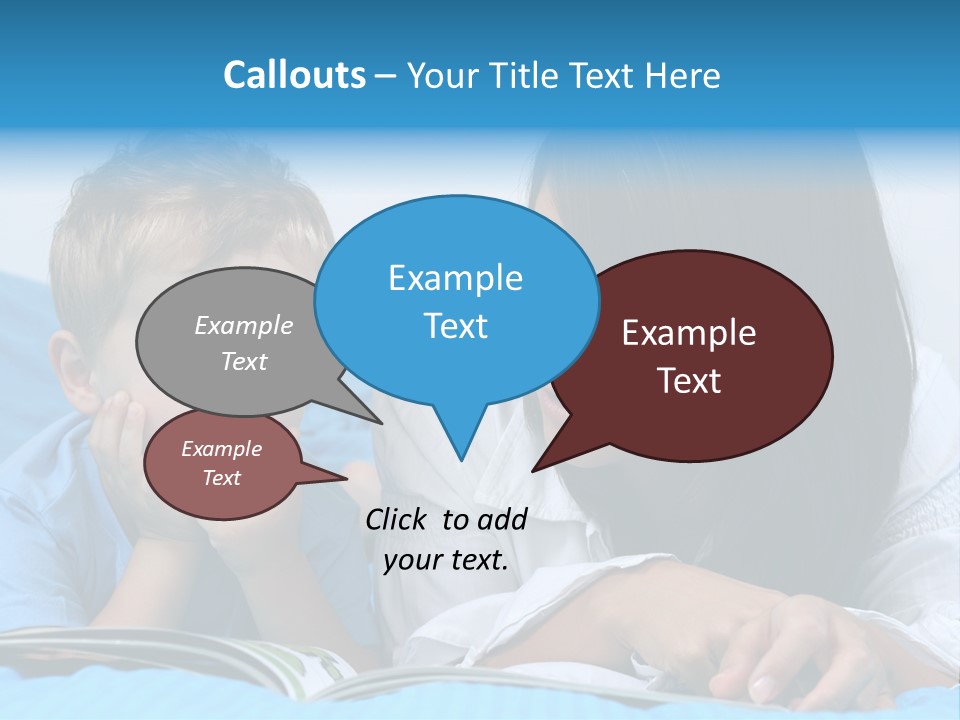 Mother And Three Years Old Boy Reading Book - Good Night PowerPoint Template