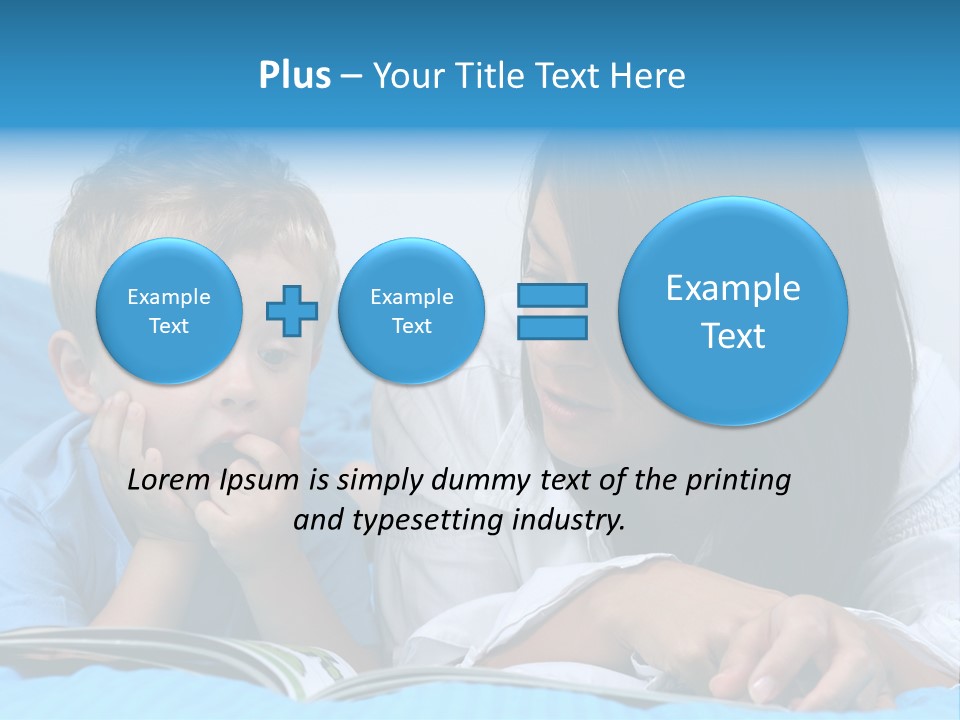 Mother And Three Years Old Boy Reading Book - Good Night PowerPoint Template