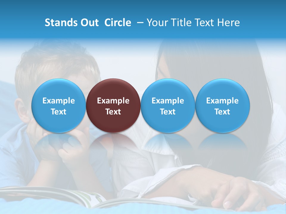 Mother And Three Years Old Boy Reading Book - Good Night PowerPoint Template