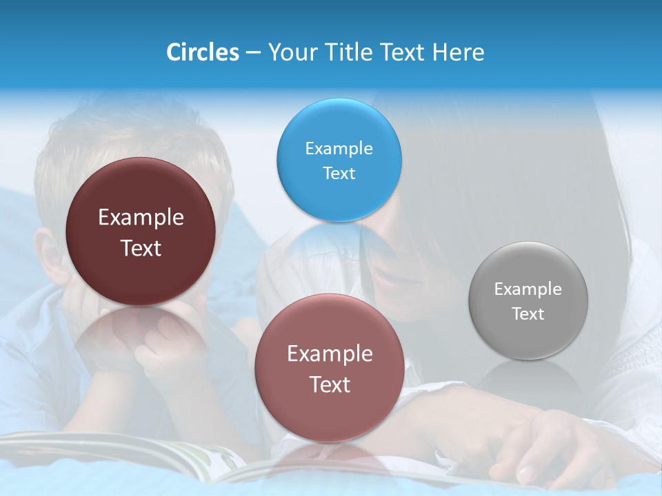 Mother And Three Years Old Boy Reading Book - Good Night PowerPoint Template