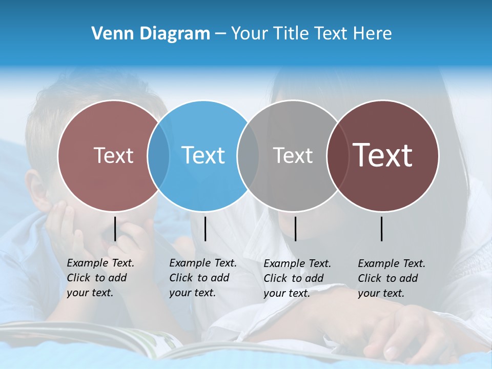 Mother And Three Years Old Boy Reading Book - Good Night PowerPoint Template