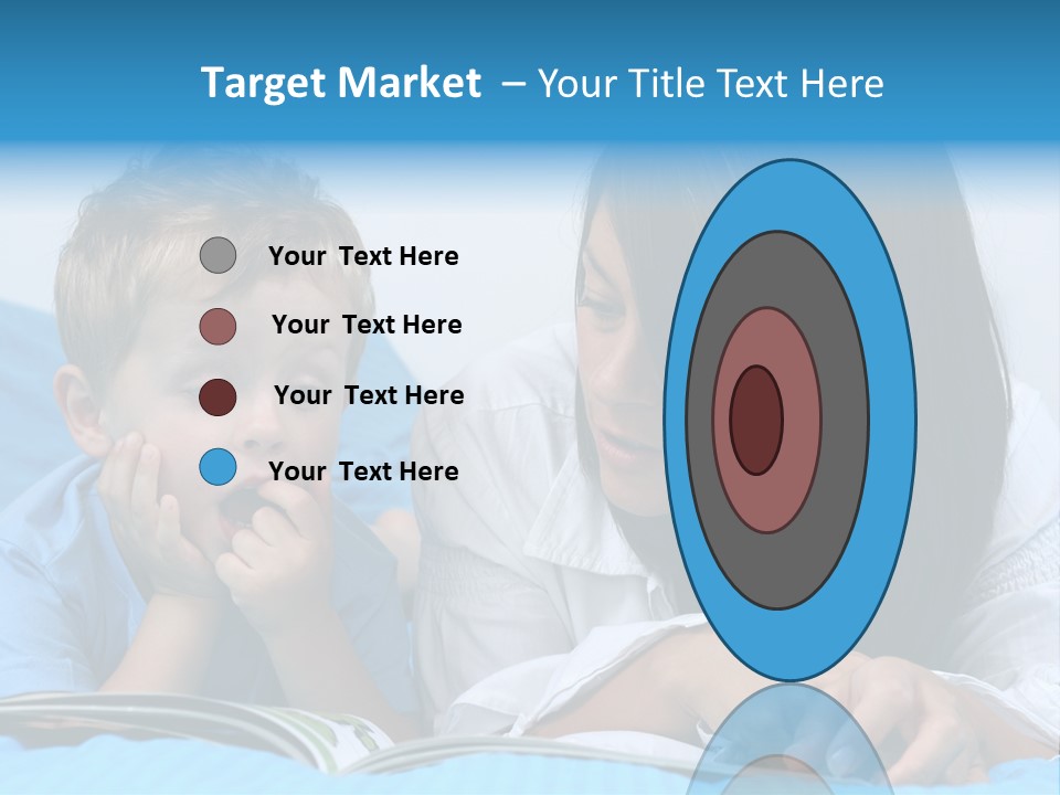 Mother And Three Years Old Boy Reading Book - Good Night PowerPoint Template