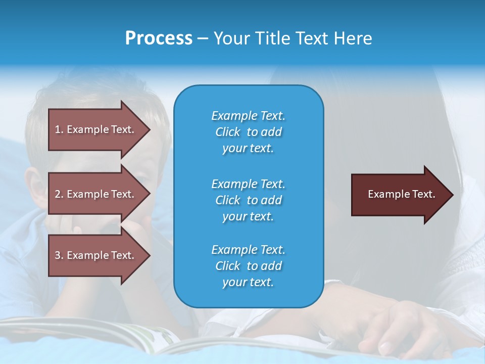 Mother And Three Years Old Boy Reading Book - Good Night PowerPoint Template