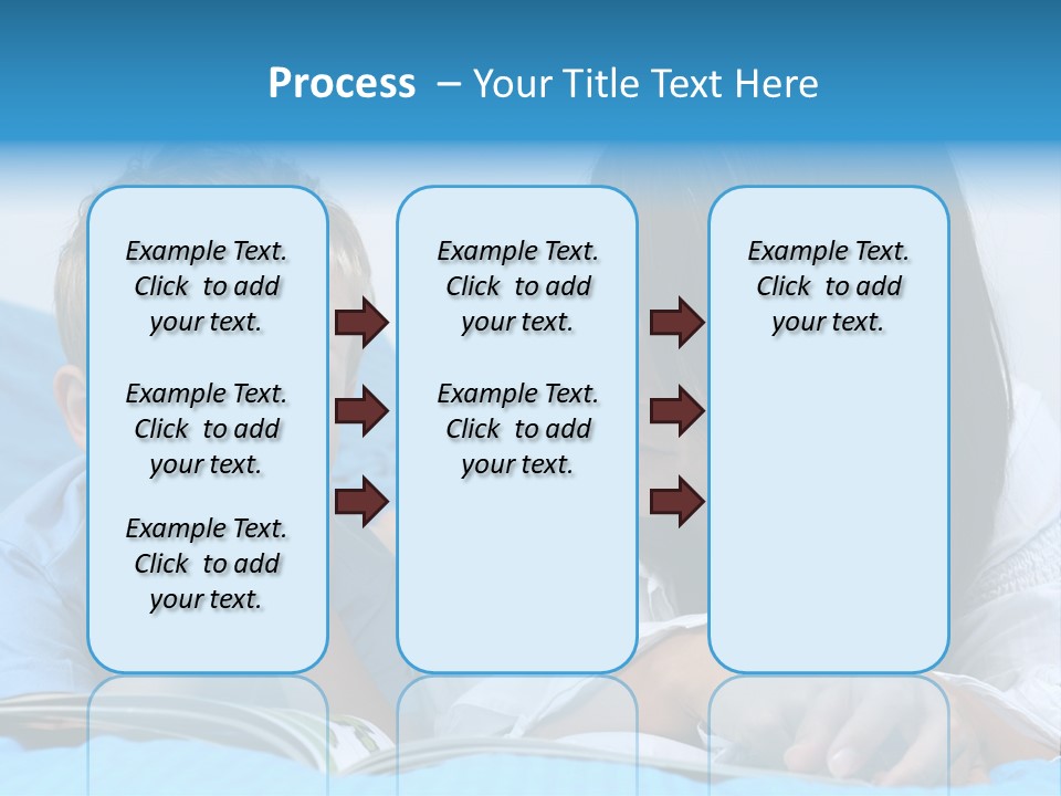 Mother And Three Years Old Boy Reading Book - Good Night PowerPoint Template