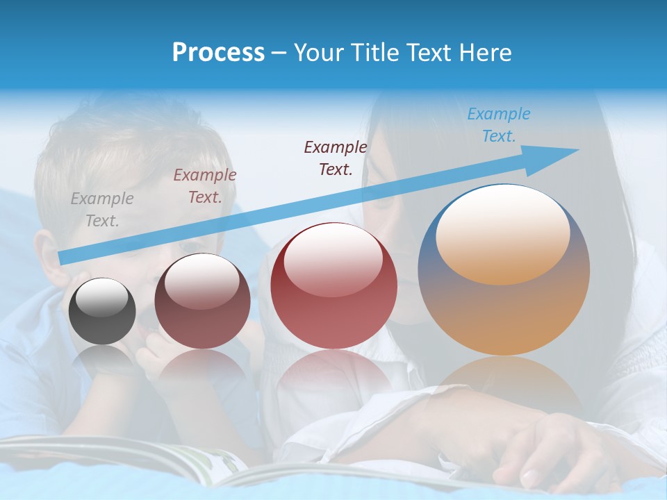 Mother And Three Years Old Boy Reading Book - Good Night PowerPoint Template