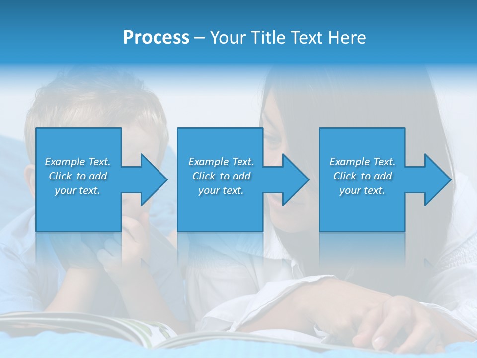 Mother And Three Years Old Boy Reading Book - Good Night PowerPoint Template