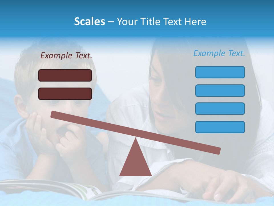 Mother And Three Years Old Boy Reading Book - Good Night PowerPoint Template