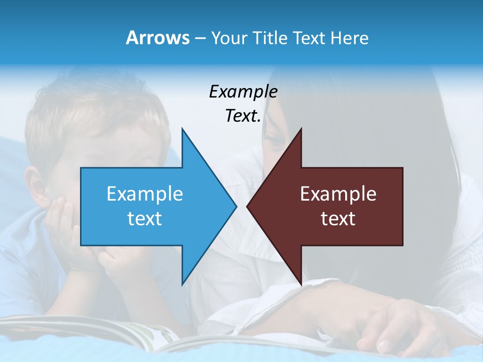 Mother And Three Years Old Boy Reading Book - Good Night PowerPoint Template