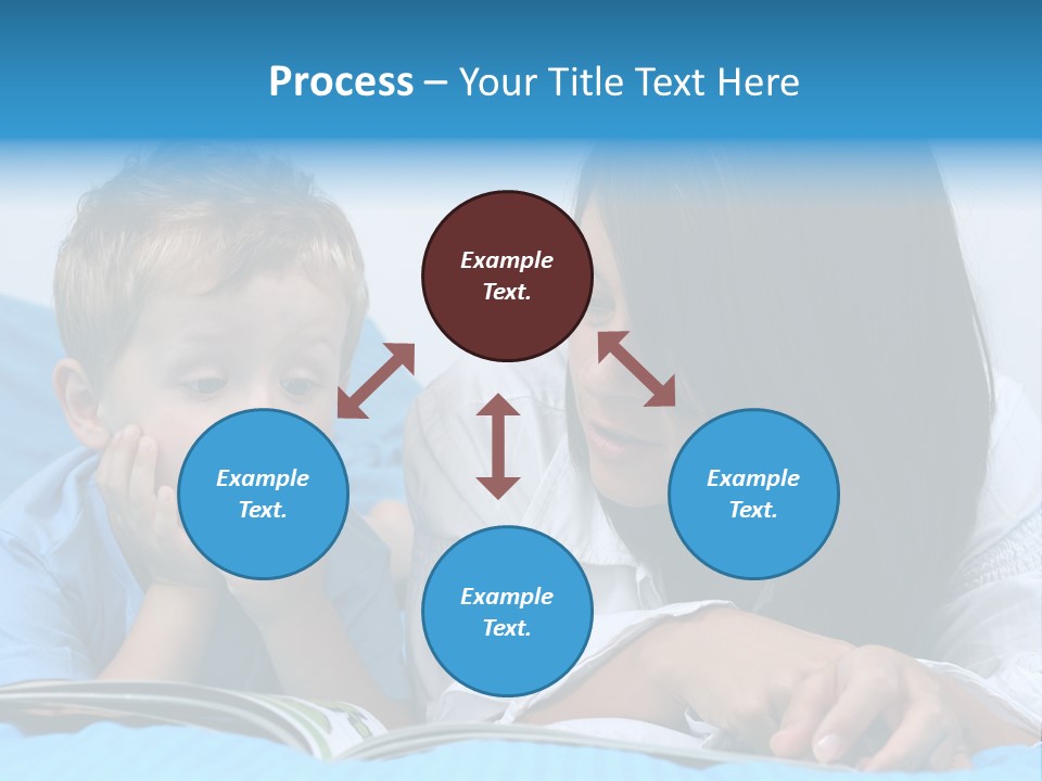 Mother And Three Years Old Boy Reading Book - Good Night PowerPoint Template