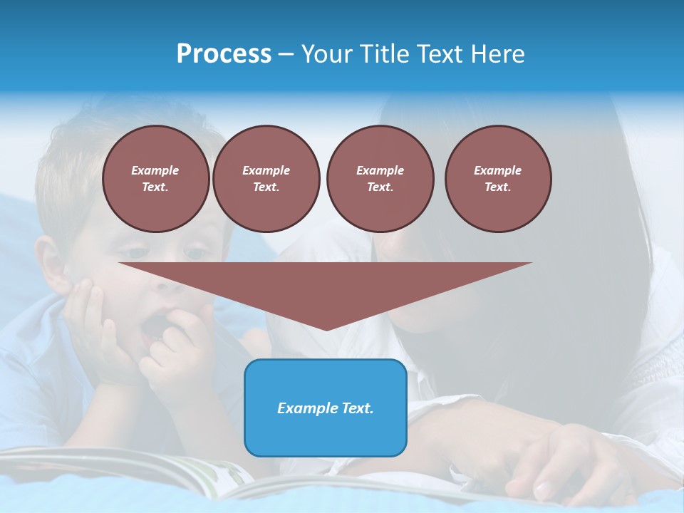 Mother And Three Years Old Boy Reading Book - Good Night PowerPoint Template