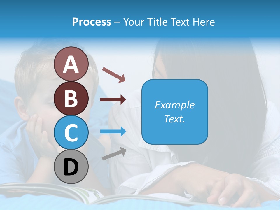 Mother And Three Years Old Boy Reading Book - Good Night PowerPoint Template