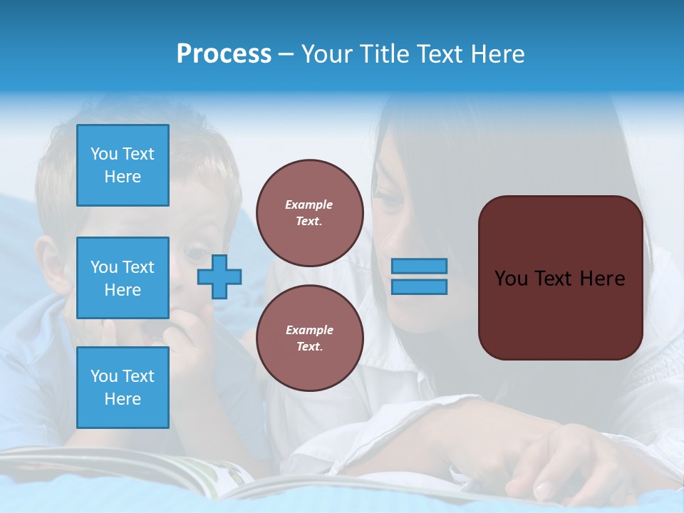 Mother And Three Years Old Boy Reading Book - Good Night PowerPoint Template