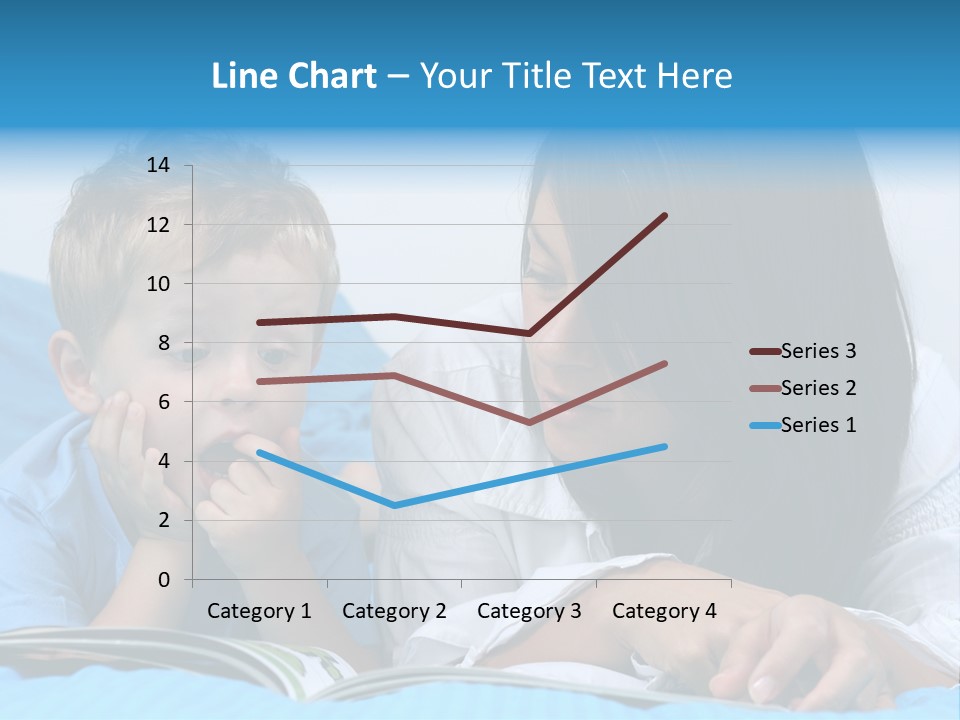 Mother And Three Years Old Boy Reading Book - Good Night PowerPoint Template