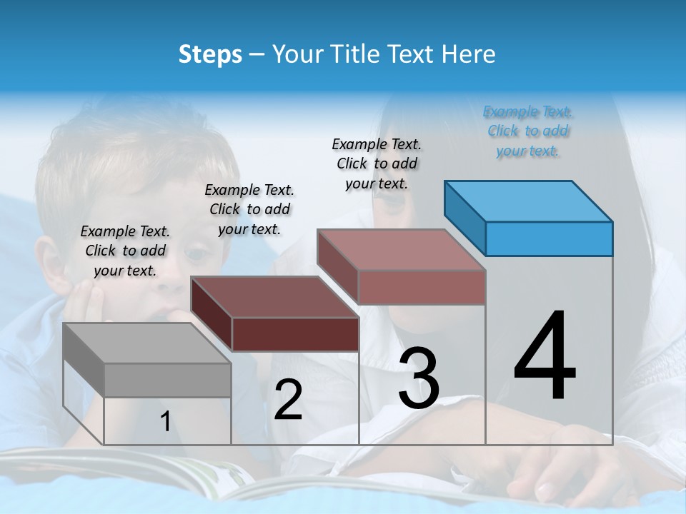 Mother And Three Years Old Boy Reading Book - Good Night PowerPoint Template