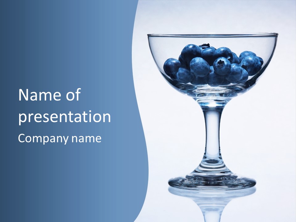 An Elegant Display Of Blueberries In A Fruit Cup. PowerPoint Template