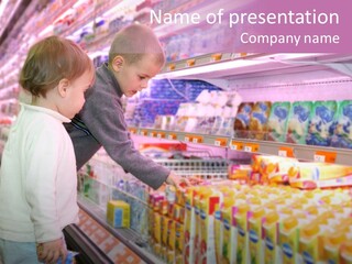 Children In The Supermarket PowerPoint Template