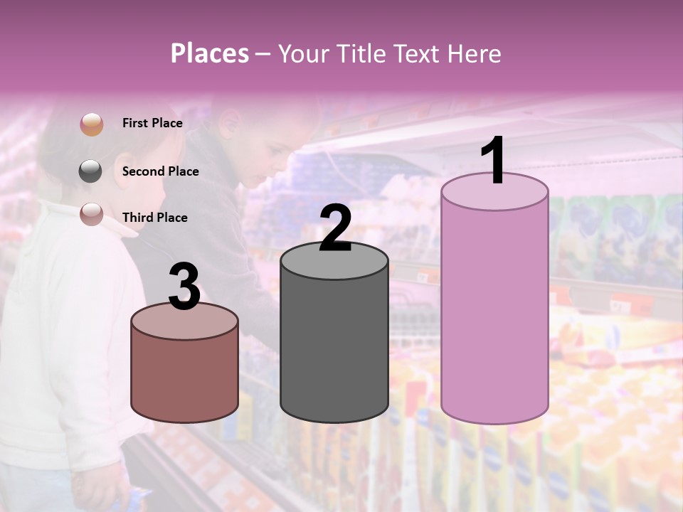 Children In The Supermarket PowerPoint Template