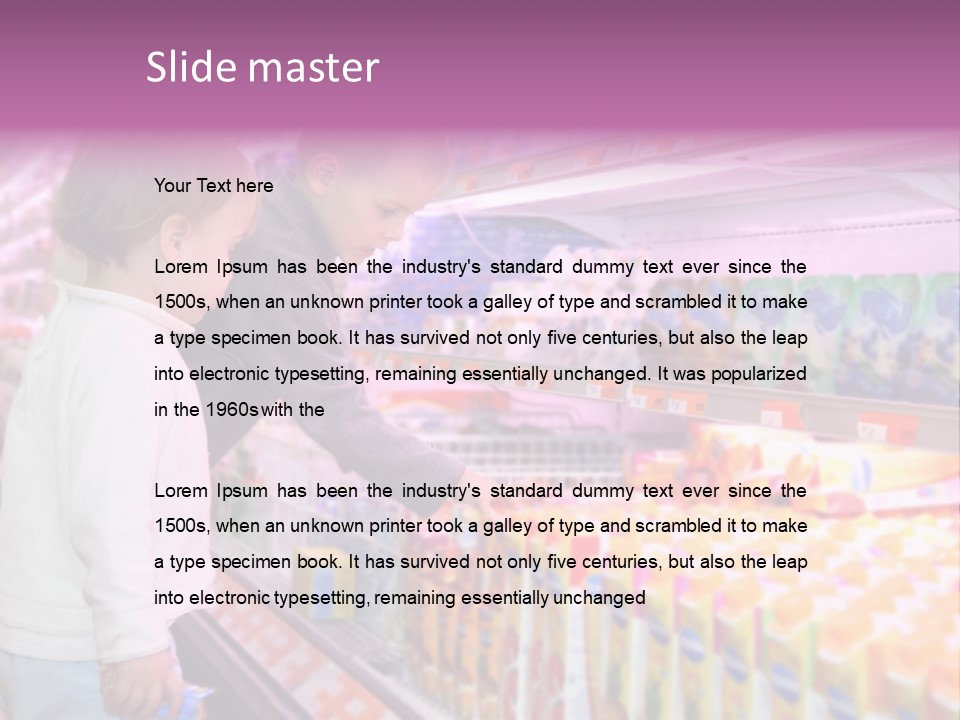 Children In The Supermarket PowerPoint Template