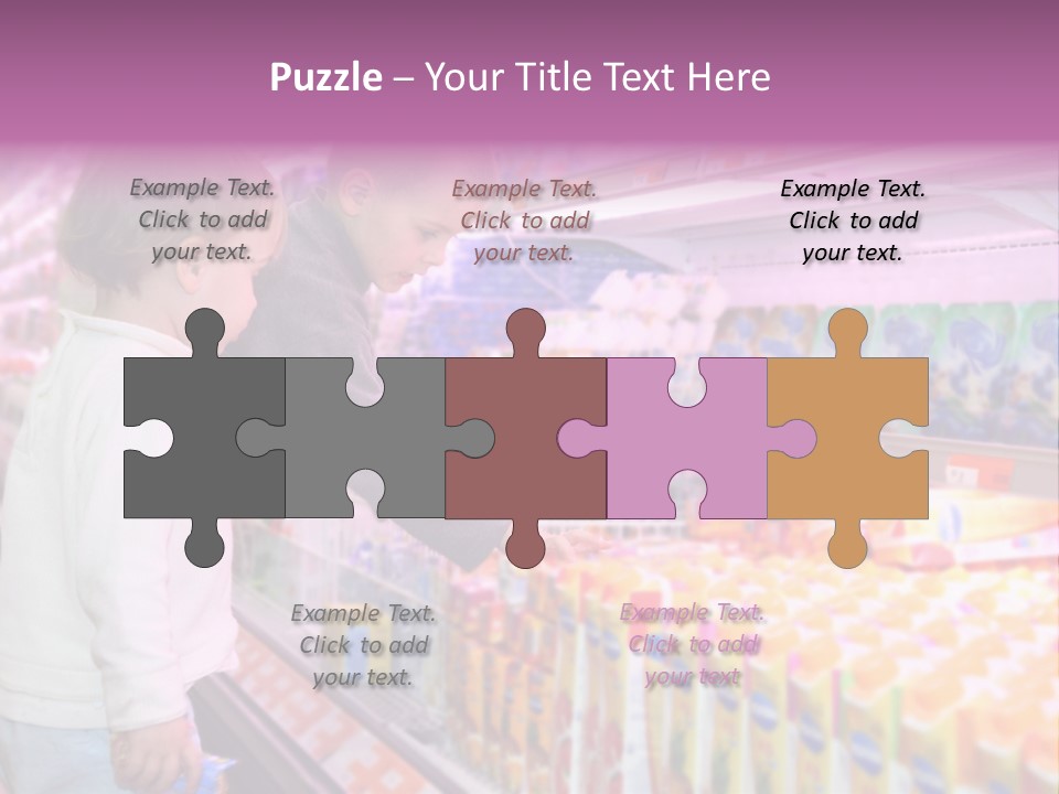 Children In The Supermarket PowerPoint Template